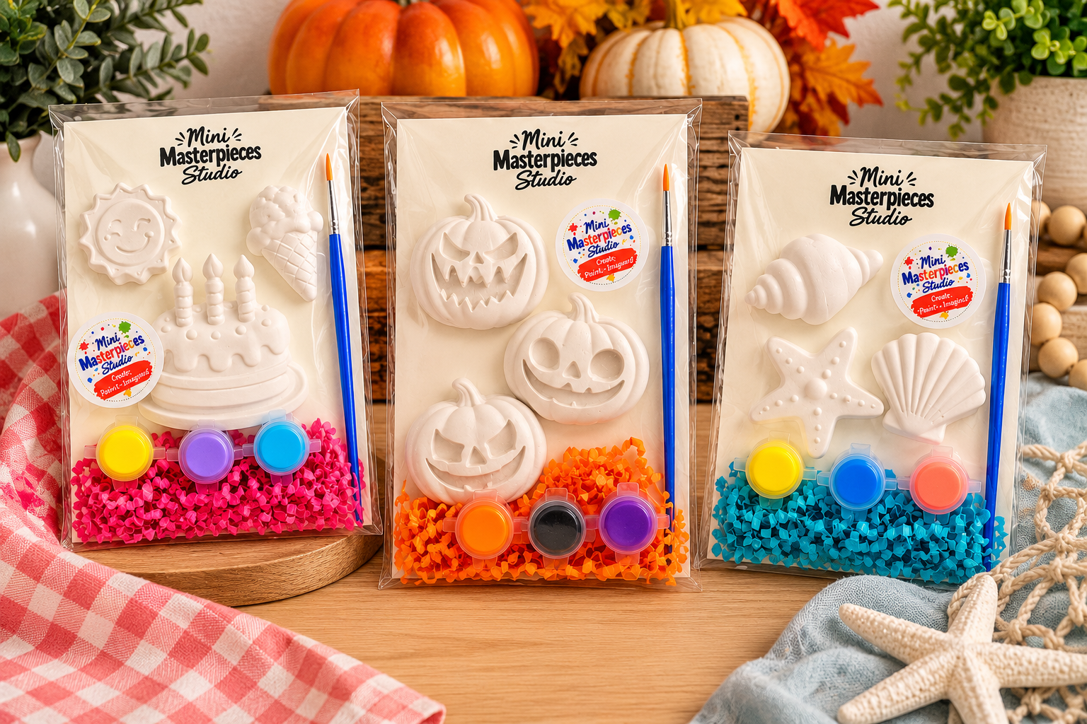 Plaster Fun Trio Paint-Your-Own Plaster Kit – Mini Masterpieces Studio by DCoe